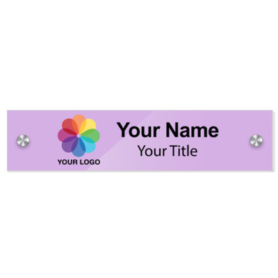  8x2 Purple Glossy Name Plate with Standoffs