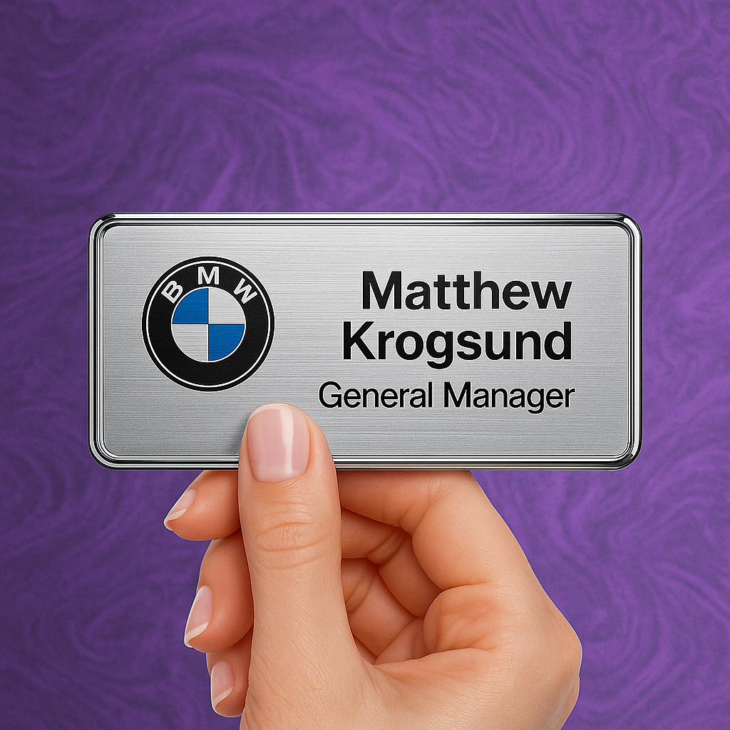 Specialty decorative name badges