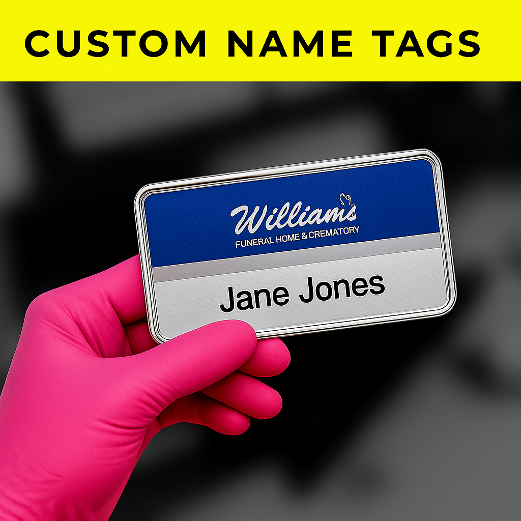Name badge fastener options