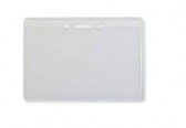 Clear Flexible Vinyl ID Card Holder with Slot and Chain Holes