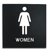 8x8 ADA Women Restroom Sign with Braille.
