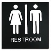 8x8 ADA Unisex Restroom Sign with Braille.