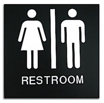 8x8 ADA Unisex Restroom Sign with Braille.