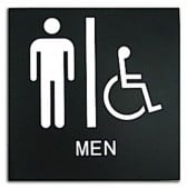 8x8 ADA Men/Wheelchair Restroom Sign with Braille.