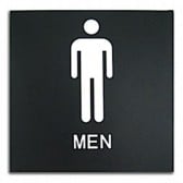 8x8 ADA Men Restroom Sign with Braille.