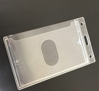 Clear Hard Plastic ID Card Holder - Vertical