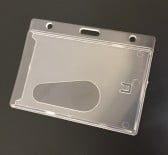 Clear Hard Plastic ID Card Holder - Horizontal