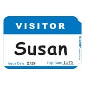 Blue Visitor Badge Stickers (100) Per Pack