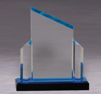Blue Beveled Post Impress Acrylic 7x8 Award