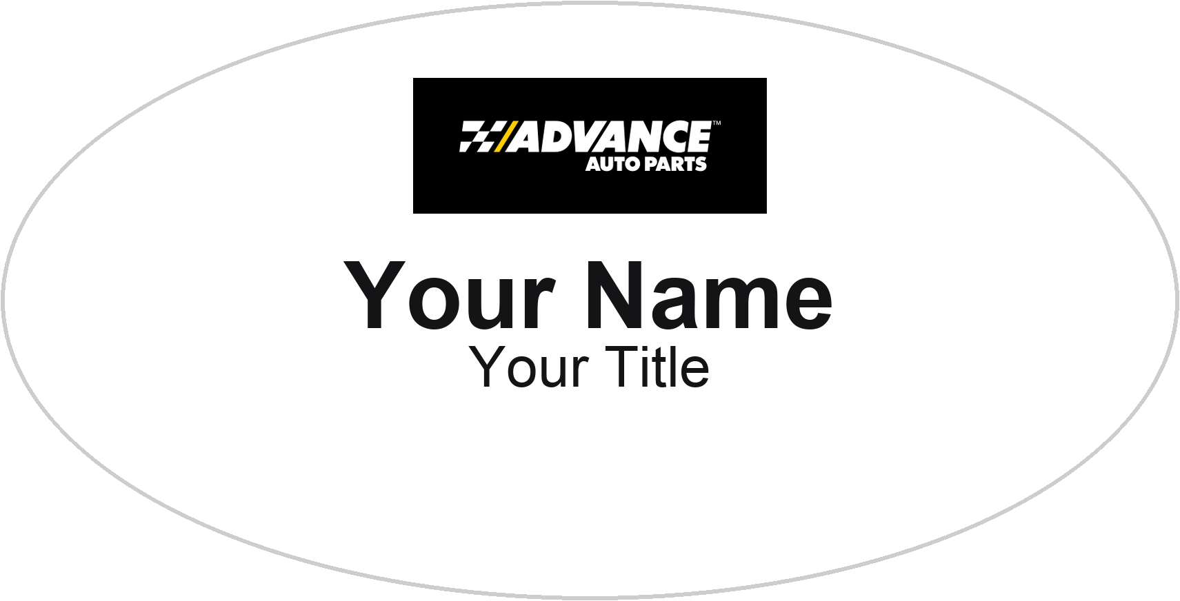 Advance Auto Parts auto parts store name badge White, No Border