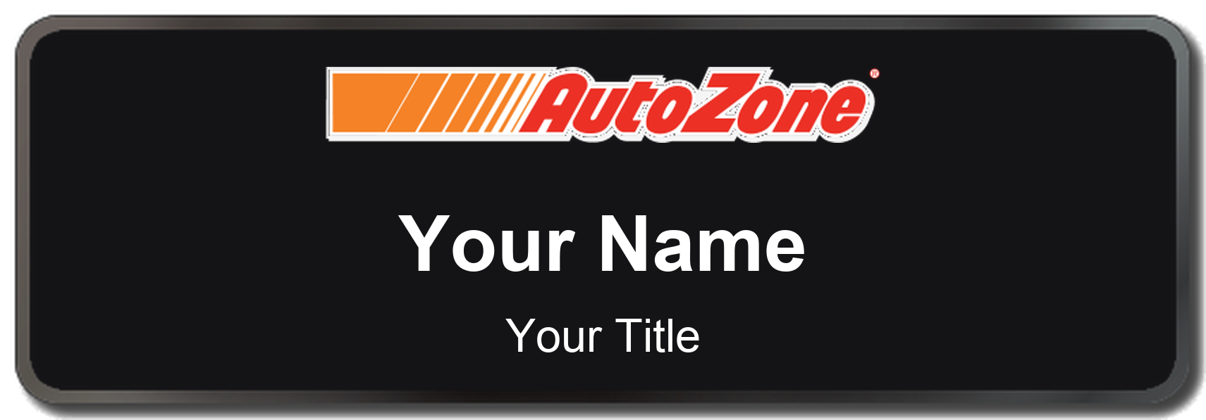 AutoZone Name Badge, Black, Black Border 3" × 1"
