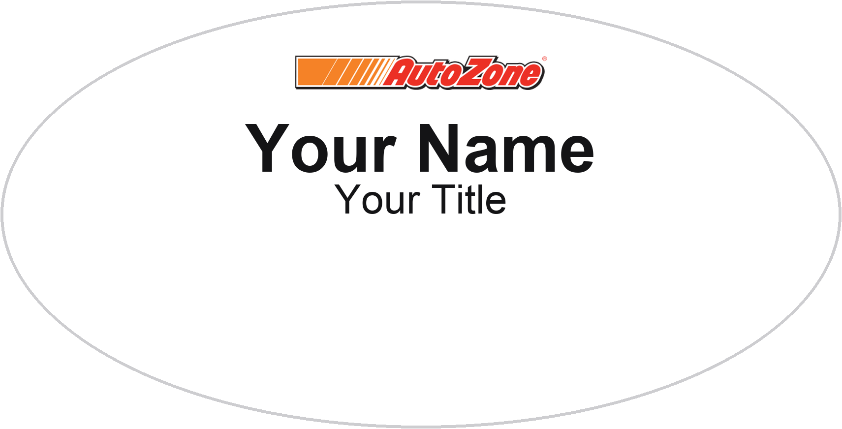 AutoZone auto parts store name badge White, No Border