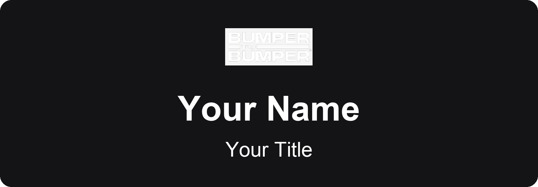 Bumper to Bumper auto parts store name badge Black, No Border