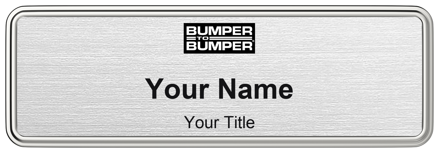 Bumper to Bumper auto parts store name badge