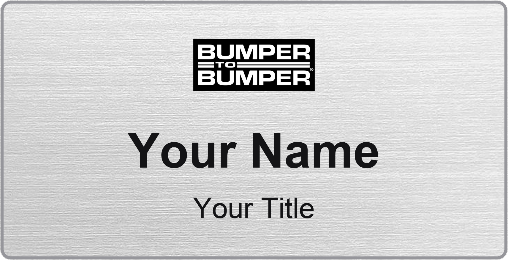 Bumper to Bumper auto parts store name badge Silver Metallic, No Border
