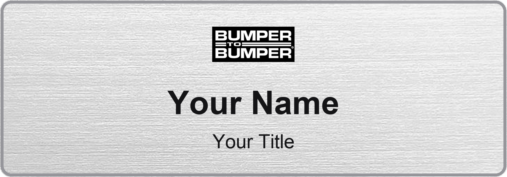 Bumper to Bumper auto parts store name badge Silver Metallic, No Border