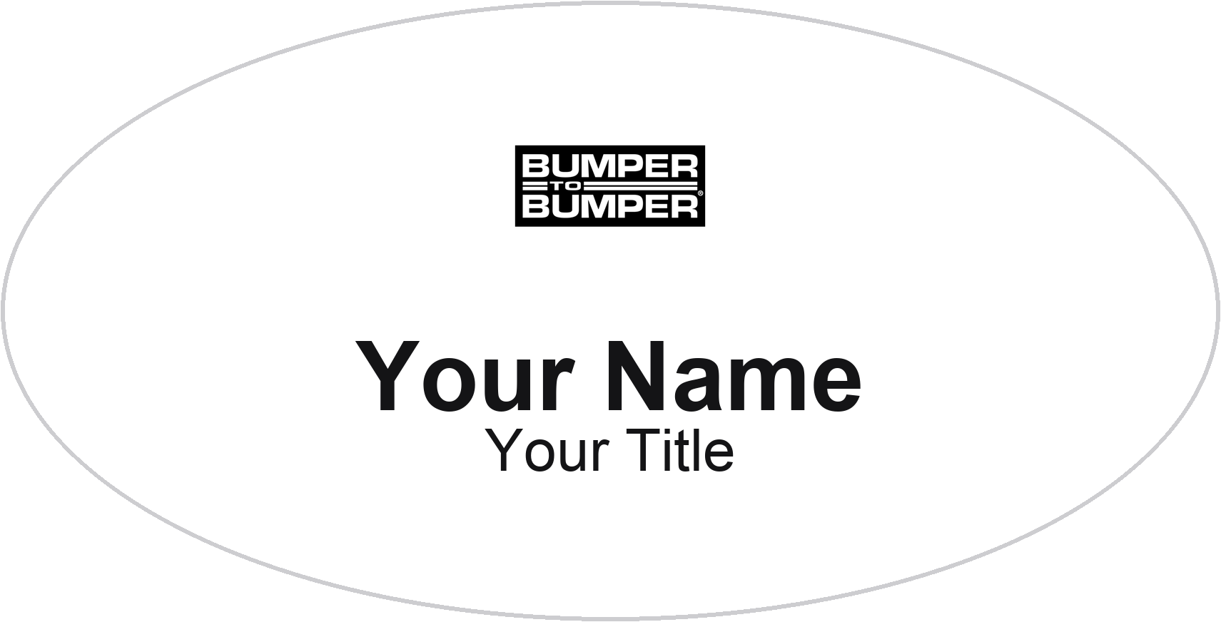 Bumper to Bumper auto parts store name badge White, No Border