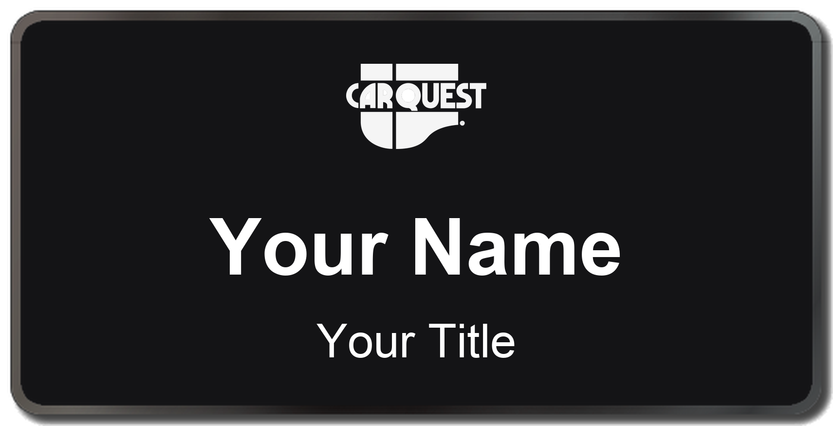 Carquest Name Badge, Black, Black Border 3" × 1.5"