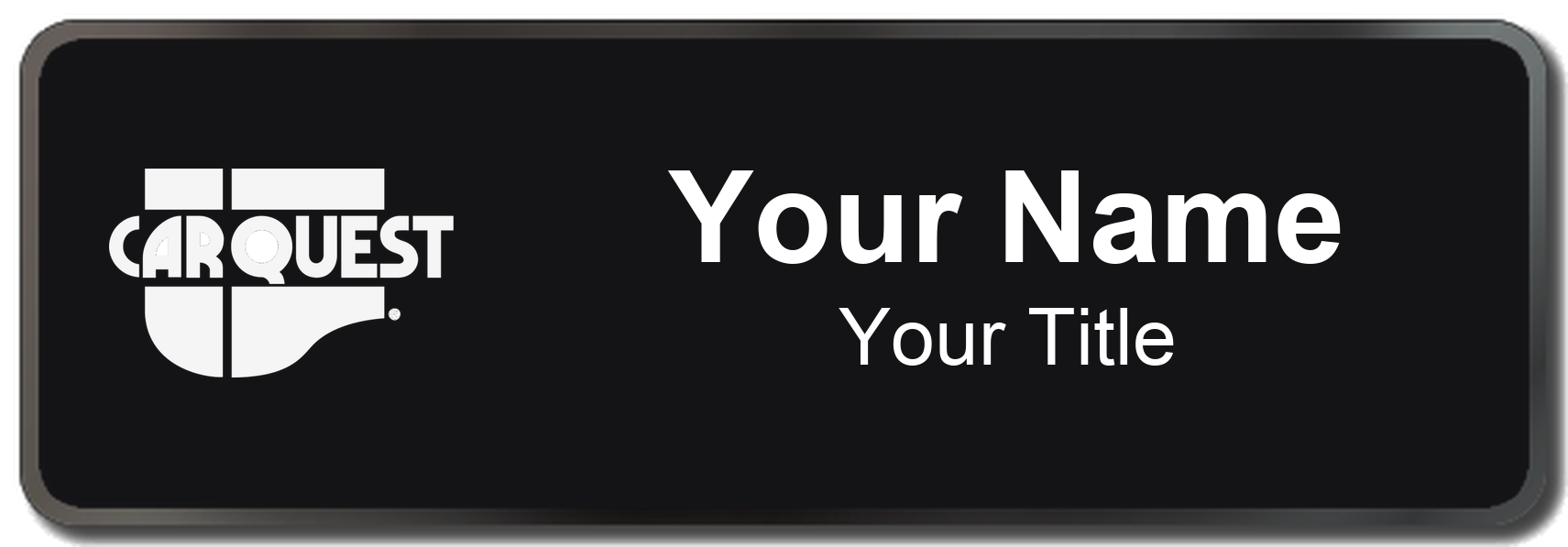Carquest Name Badge, Black, Black Border 3" × 1"