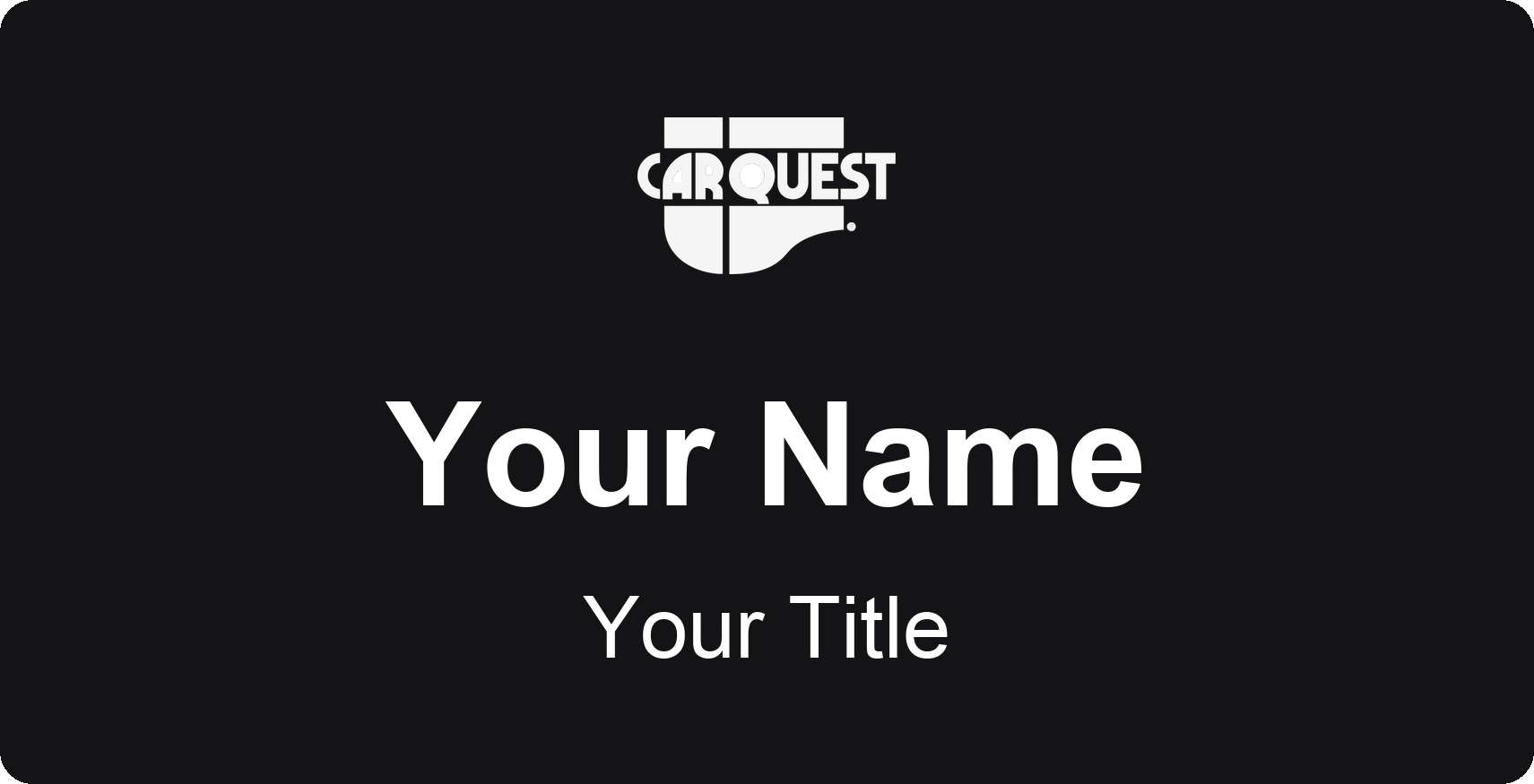 Carquest Name Badge, Black, No Border 3" × 1.5"