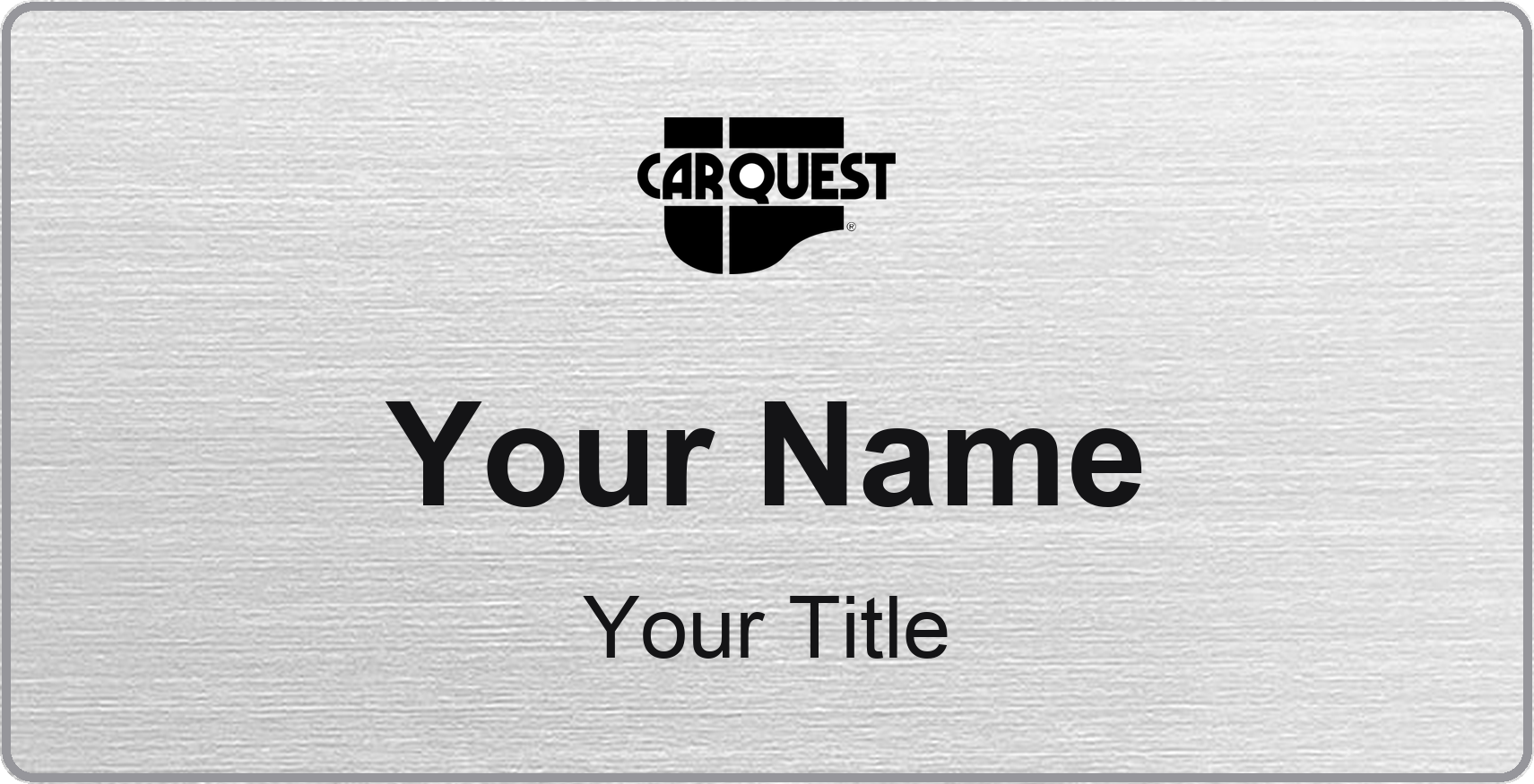 Carquest Name Badge, Silver Metallic, No Border 3" × 1.5"