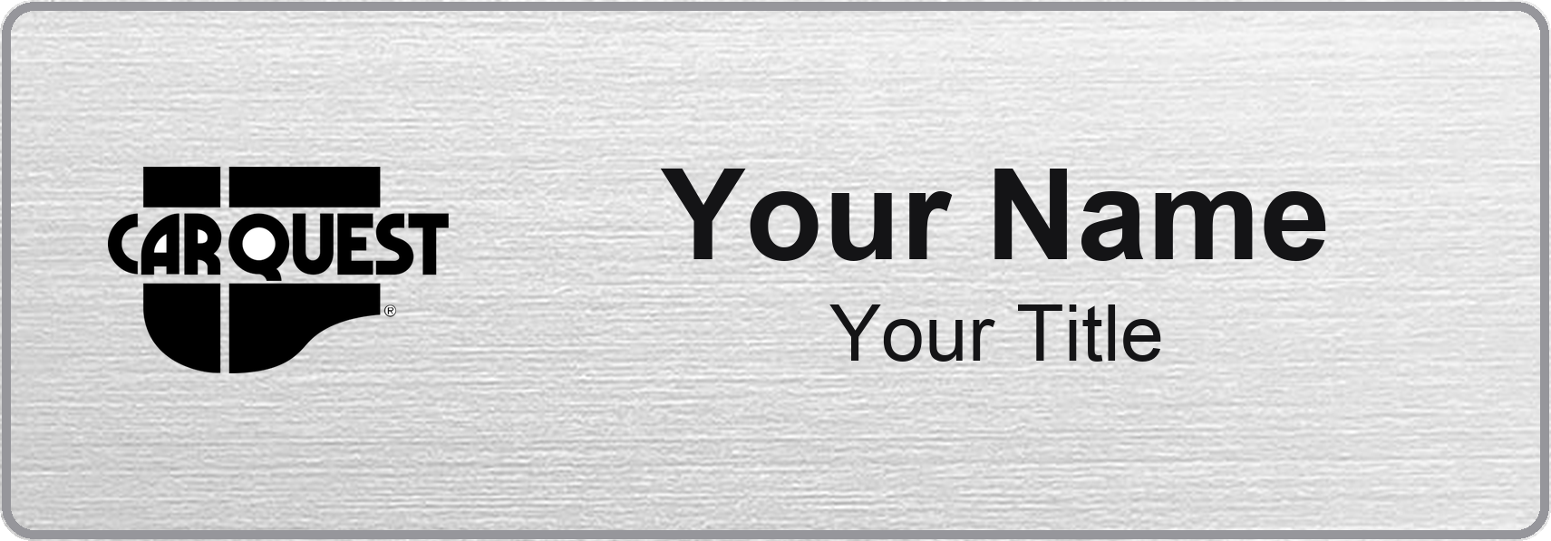 Carquest Name Badge, Silver Metallic, No Border 3" × 1"