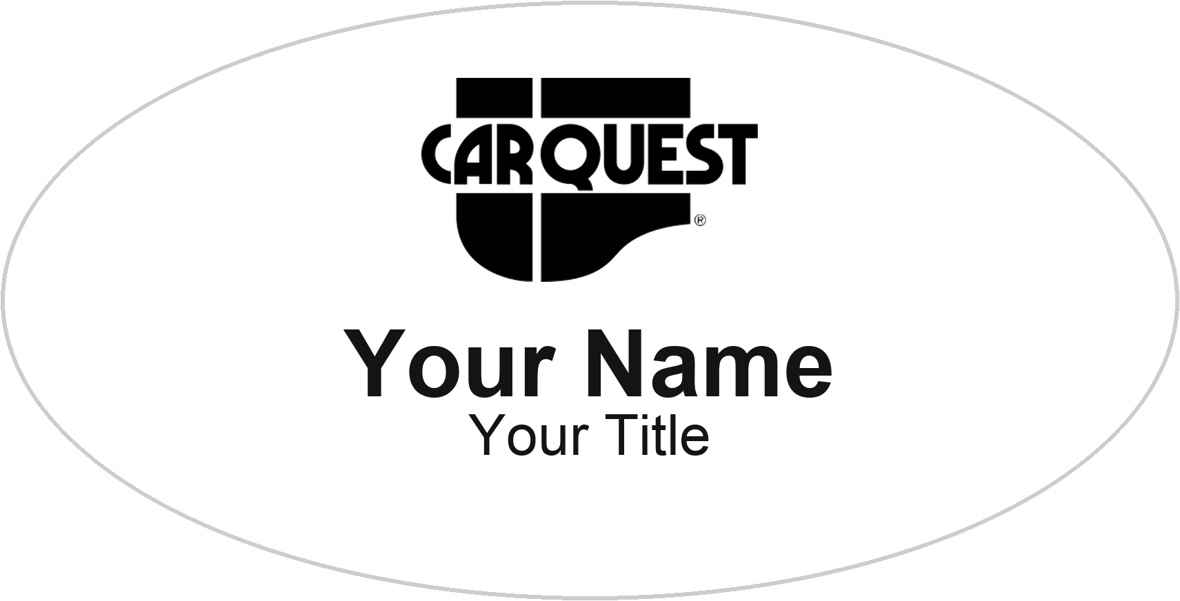Carquest auto parts store name badge White, No Border