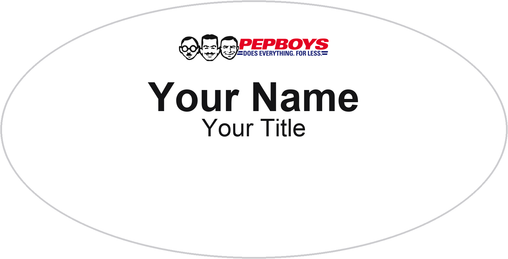 Pep Boys auto parts store name badge White, No Border