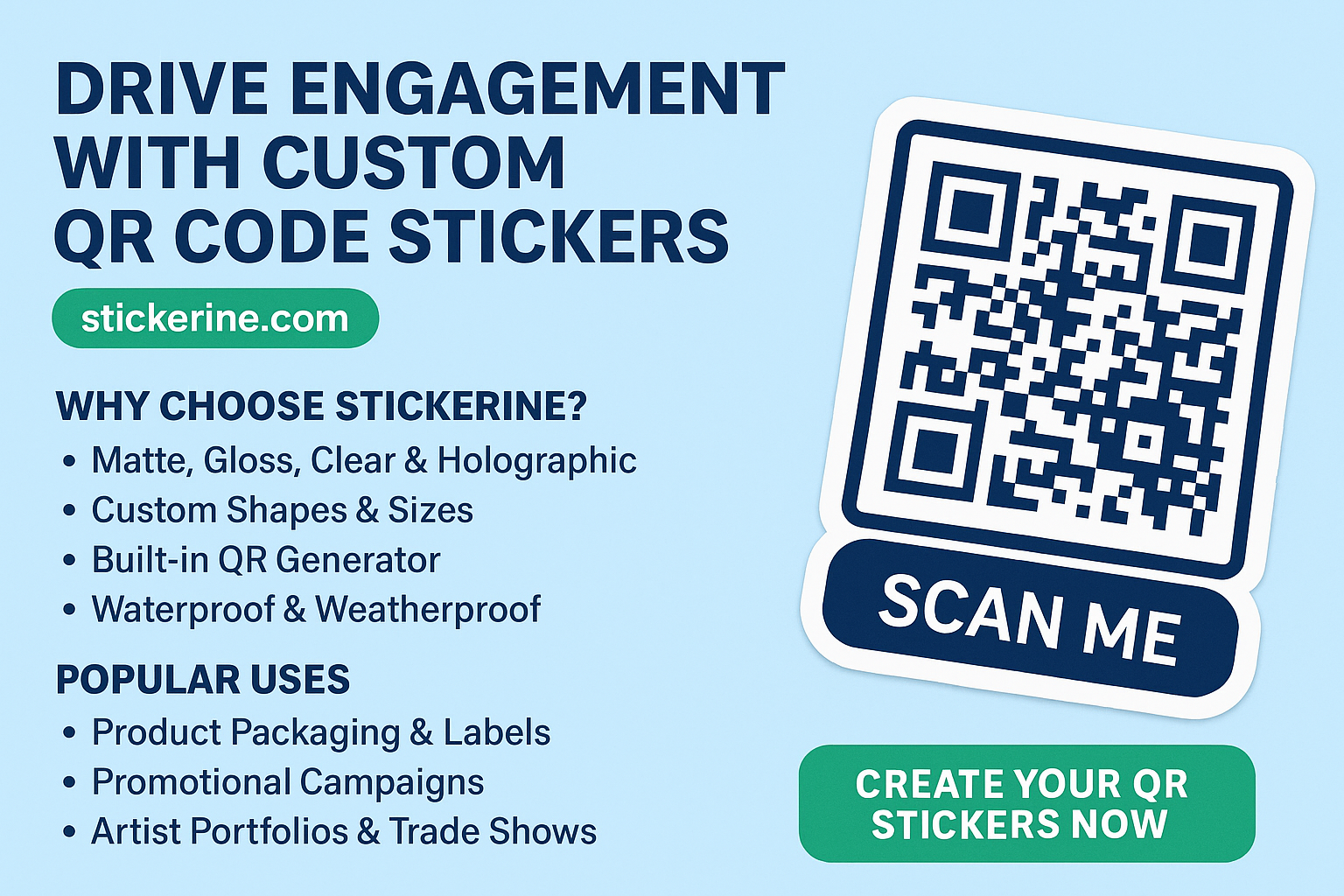 Custom QR Code Stickers from Stickerine | NameBadge.com