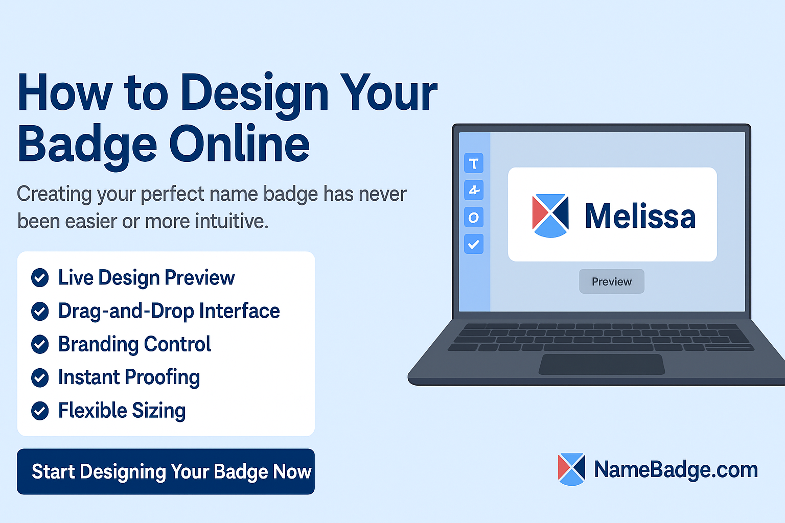 Custom Name Badges Online | Easy Design Tool – NameBadge.com