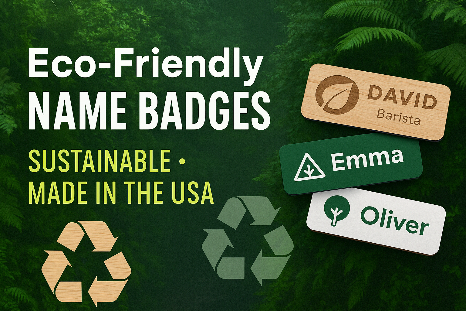 Eco-Friendly Name Badges: Sustainable & Made in the USA