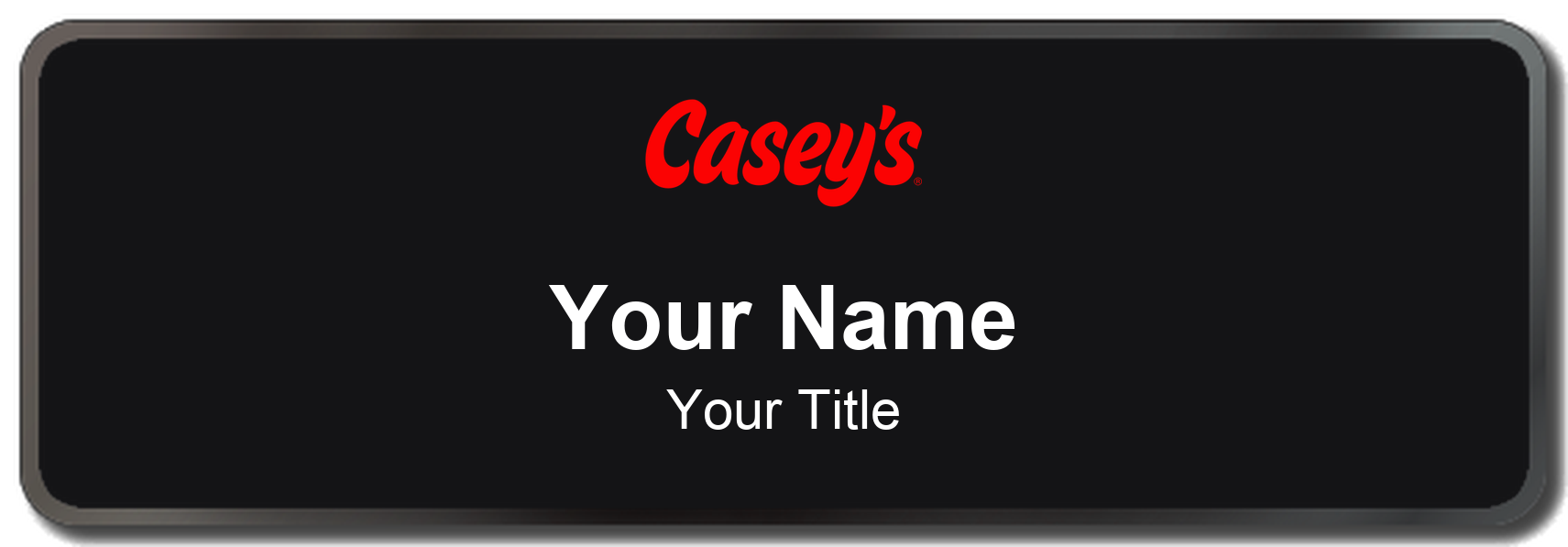 Casey's Name Badge, Black, Black Border 3" × 1"