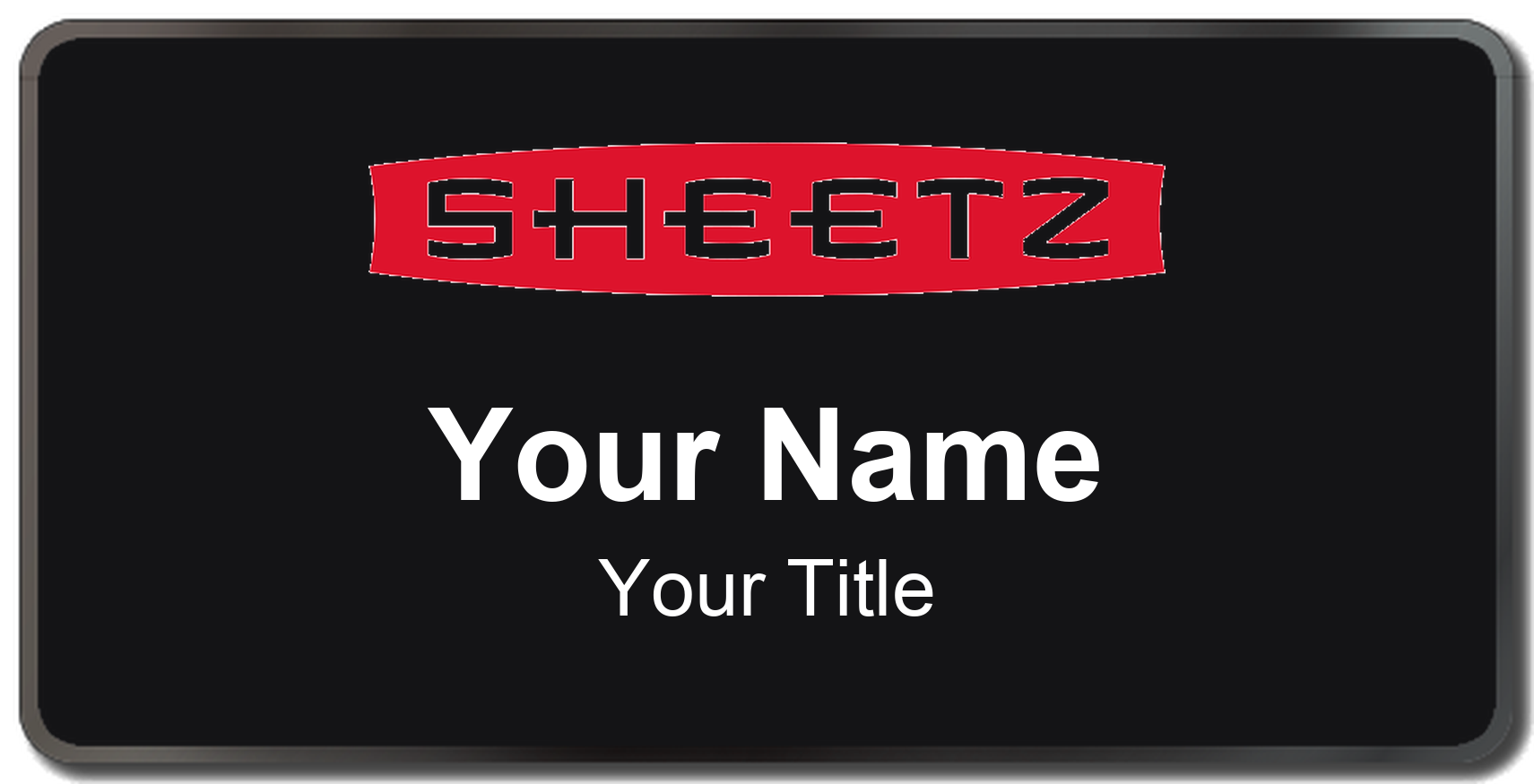 Sheetz Name Badge, Black, Black Border 3" × 1.5"
