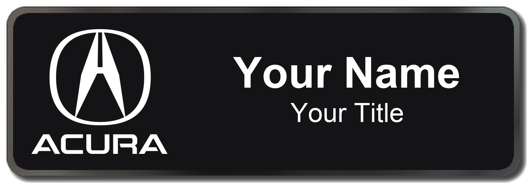 Acura Badge, Black, Black Border