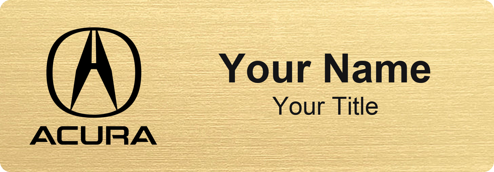Acura Badge, Gold Metallic, No Border