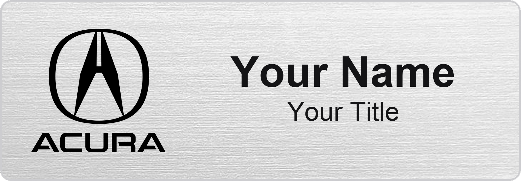 Acura Badge, Silver Metallic, No Border