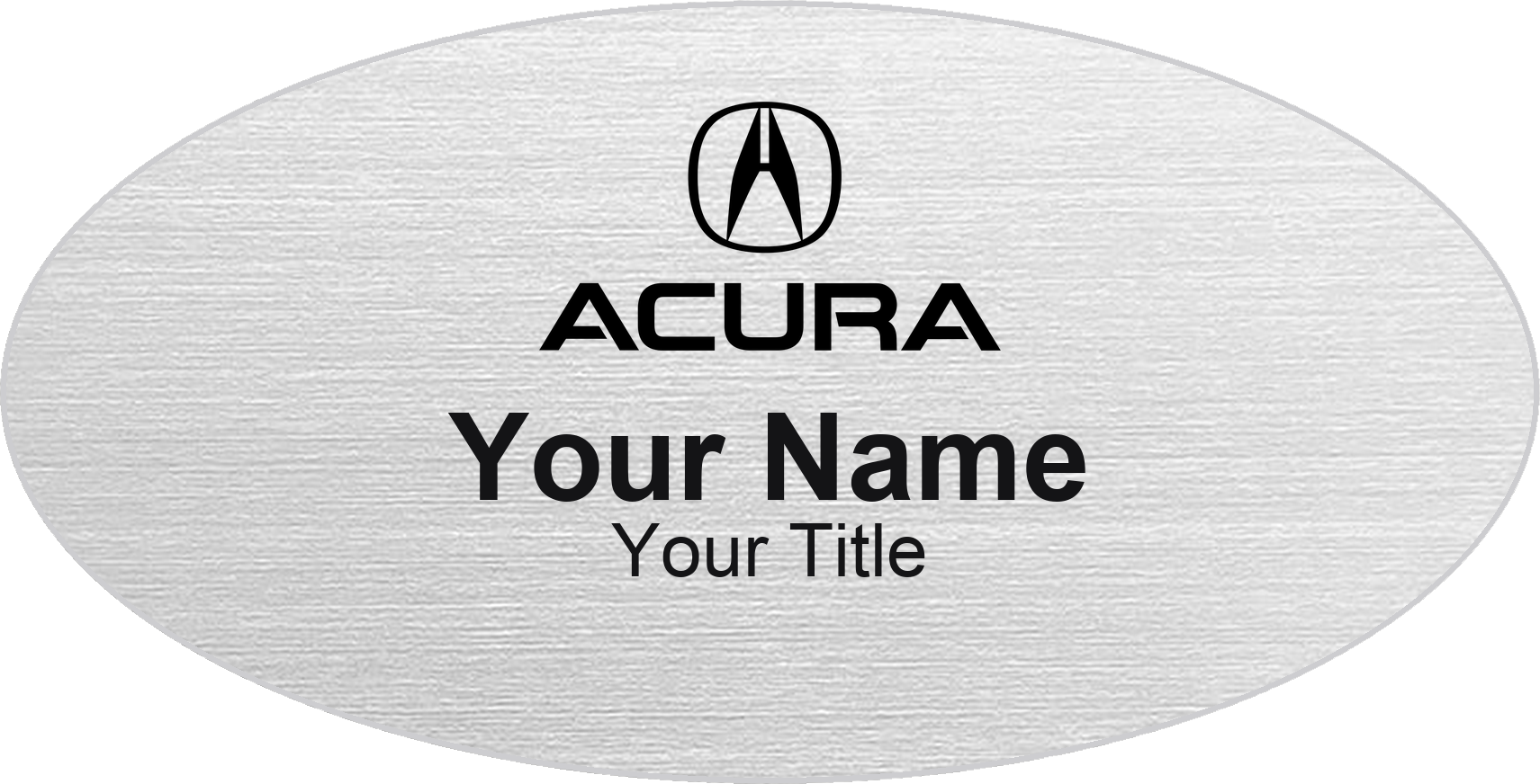 Acura dealership name badge Silver Metallic, No Border