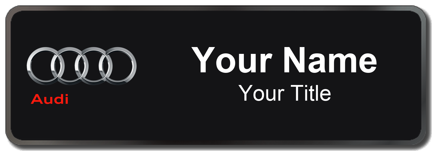 Audi Badge, Black, Black Border