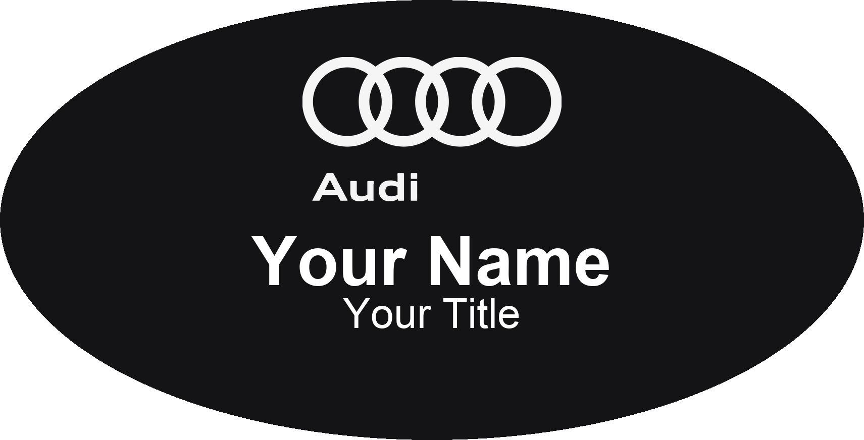 Audi dealership name badge Black, No Border