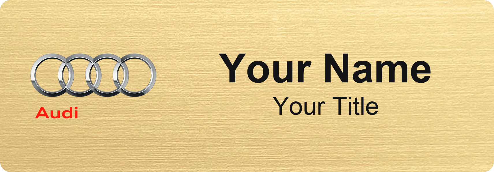 Audi Badge, Gold Metallic, No Border