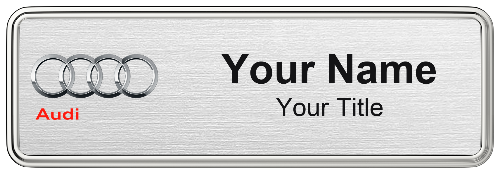 Audi Badge, Silver Metallic, Silver Border