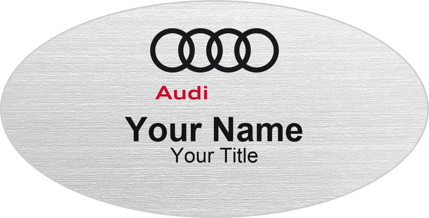 Audi dealership name badge Silver Metallic, No Border