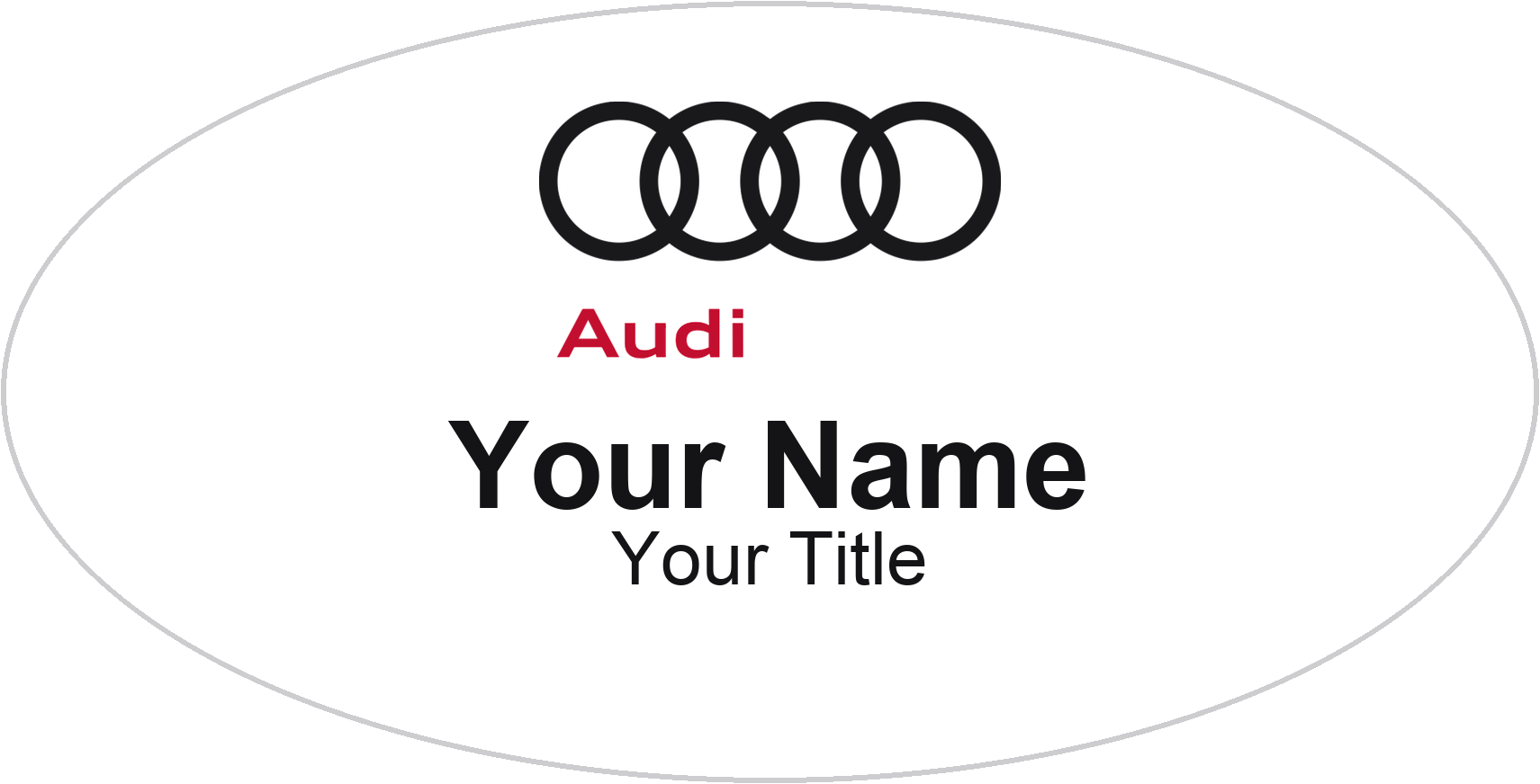 Audi dealership name badge White, No Border