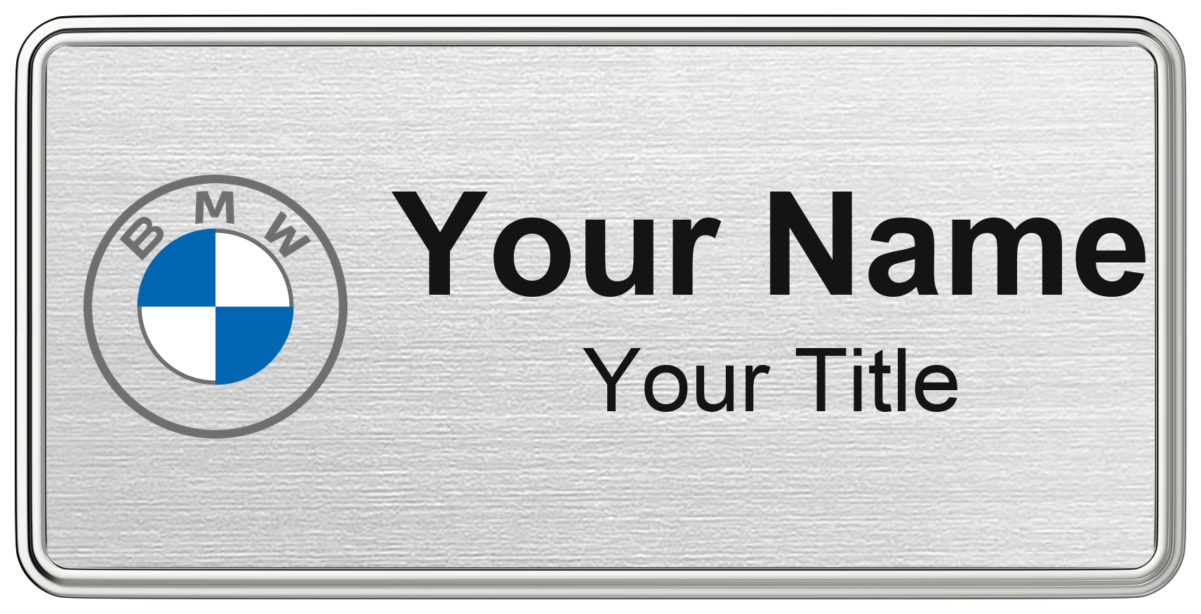 BMW Badge, Silver Metallic, Silver Border