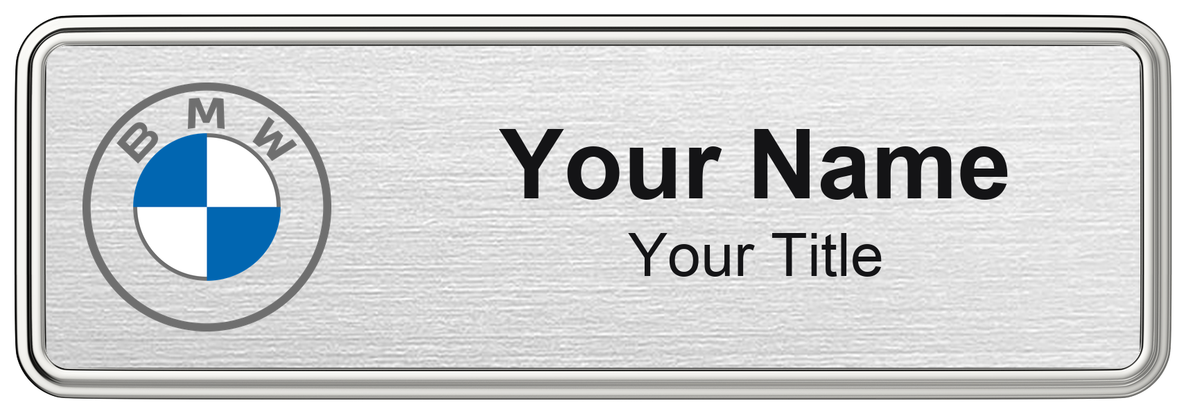 BMW Badge, Silver Metallic, Silver Border