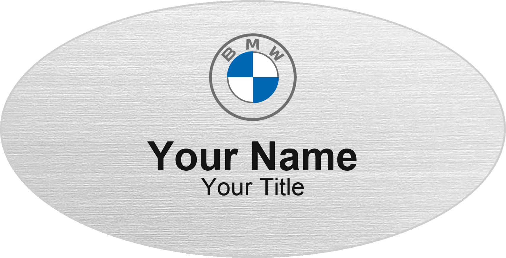 BMW dealership name badge Silver Metallic, No Border