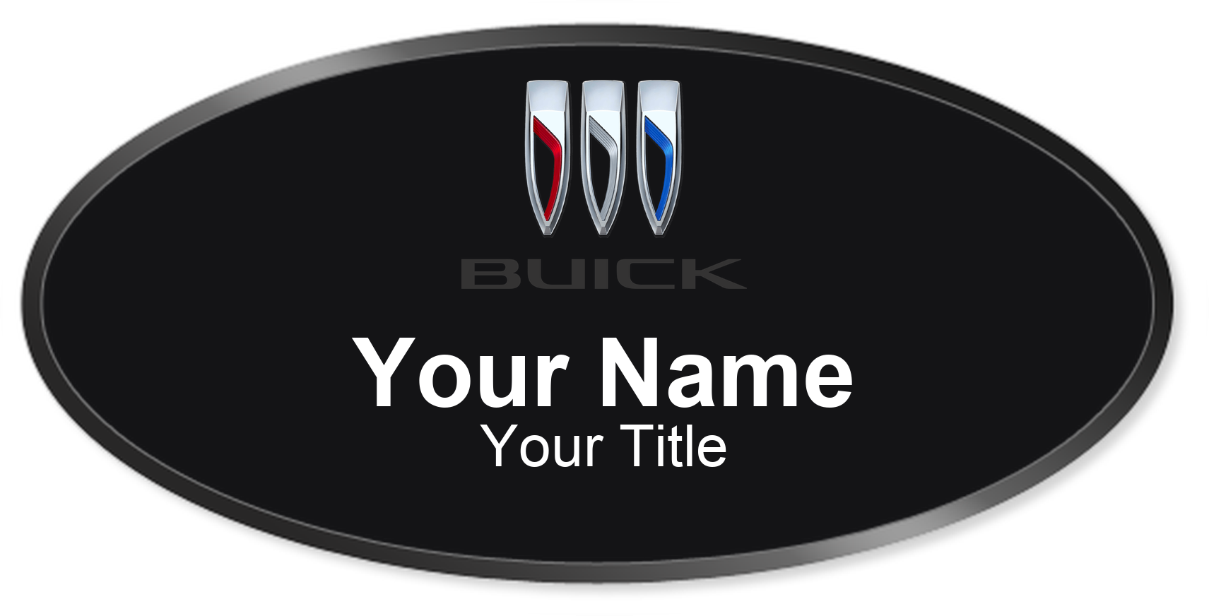 Buick dealership name badge Black, Black Border