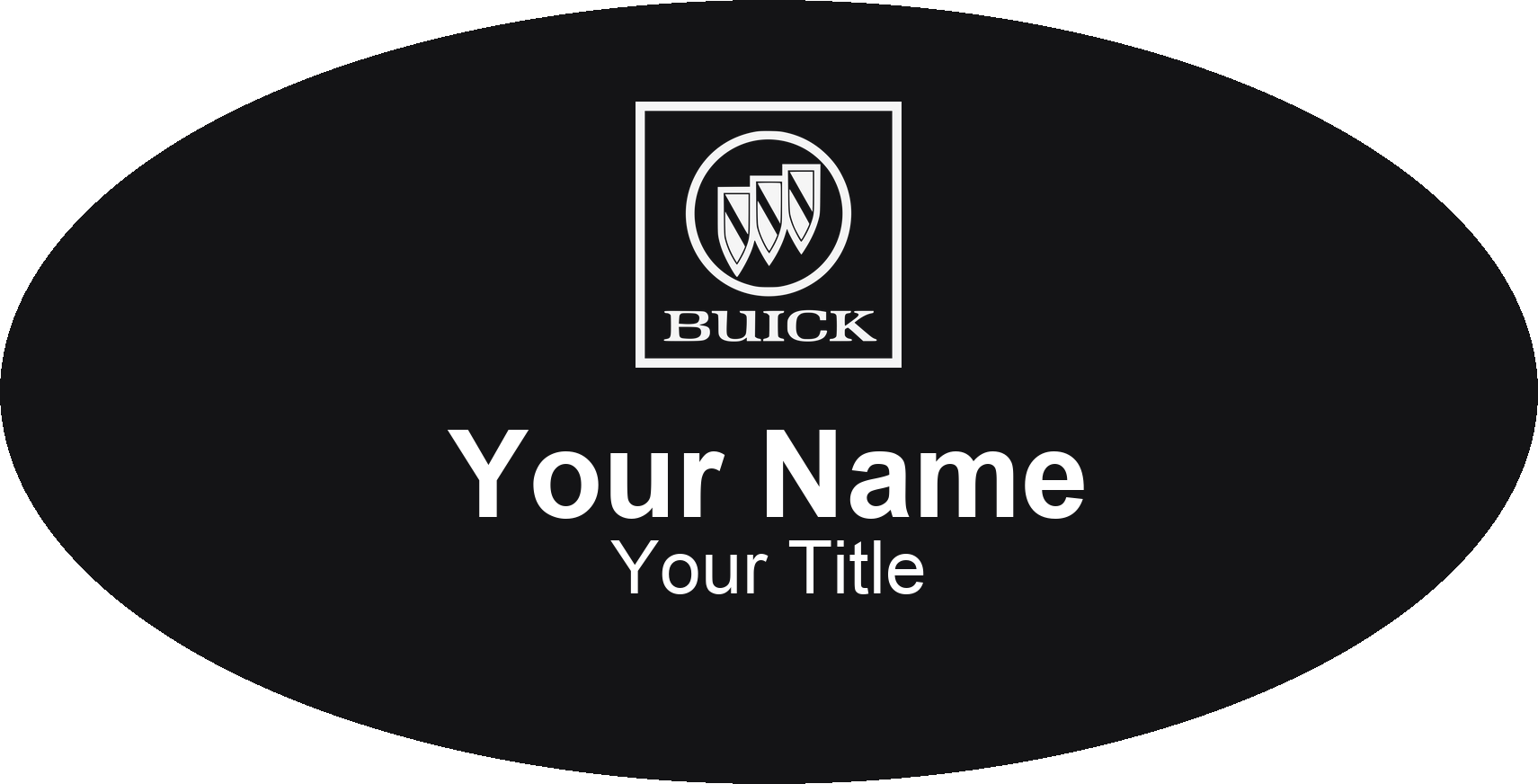 Buick dealership name badge Black, No Border