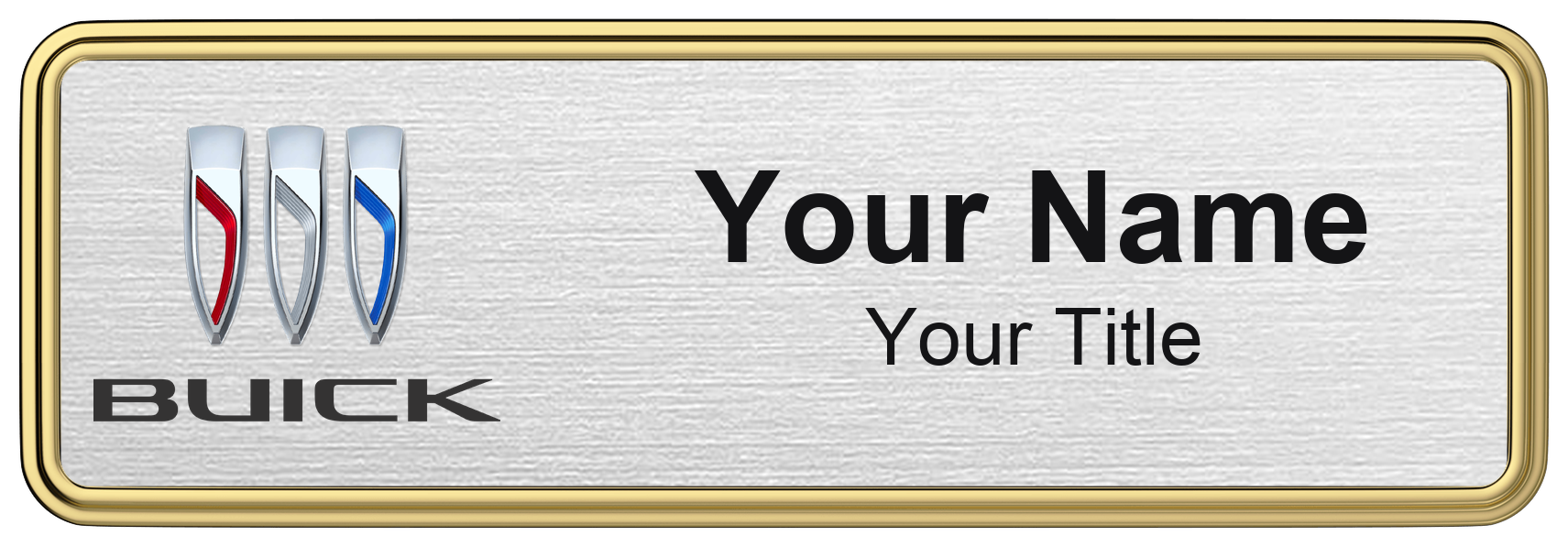 Buick Badge, Silver Metallic, Gold Border