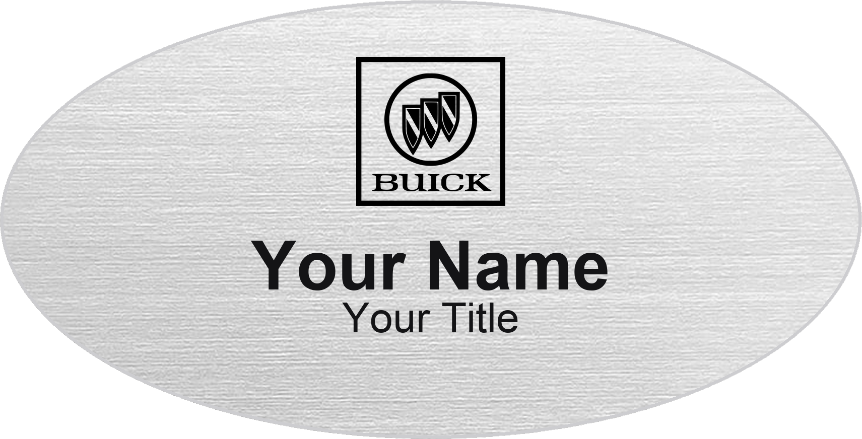 Buick dealership name badge Silver Metallic, No Border